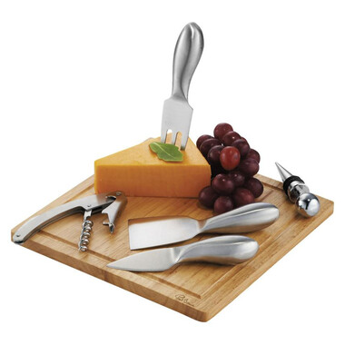 Set vino e formaggio - colore Nero/Legno