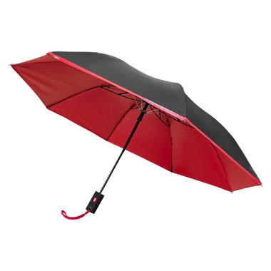 Ombrello 2-sezioni automatico bicolore - colore Nero/Rosso