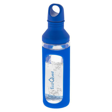 Bottiglia di vetro con doppia apertura - colore Blu/Trasparente