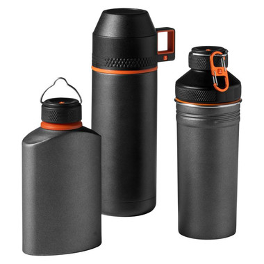Borraccia anti perdita in alluminio - colore Grigio/Nero