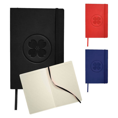 Notebook con copertina morbida personalizzabile - colore Nero