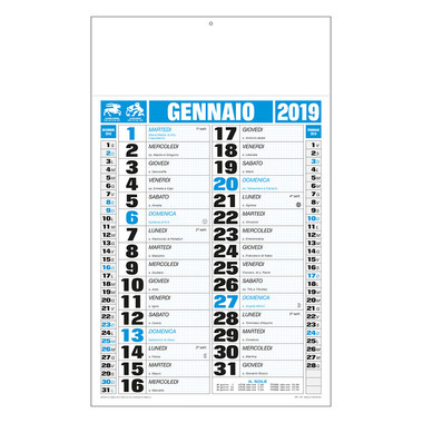 Calendario olandese quadretti 2019
