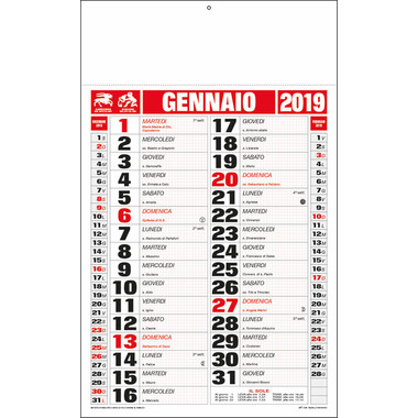 Calendario olandese quadretti 2019