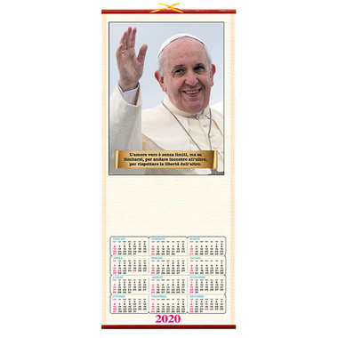 Calendario in canna Papa Francesco 2020