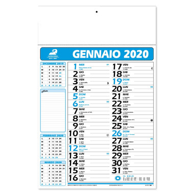 Calendario olandese quadrimensile 2020