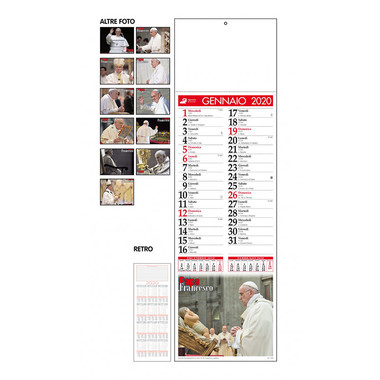Calendario Papa Francesco 2020 silhouette