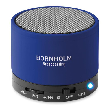 Bluetooth tondo con cavo AUX e porta USB colore blu royal