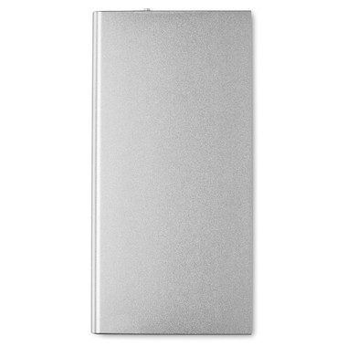 Power Bank in alluminio 8000 mAh colore argento opaco