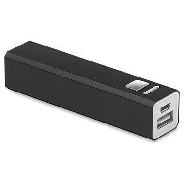Power bank in alluminio colore nero