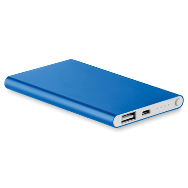Power bank in alluminio da 4000 mAh colore blu royal MO8735-37