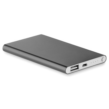 Power bank in alluminio da 4000 mAh colore titanio MO8735-18