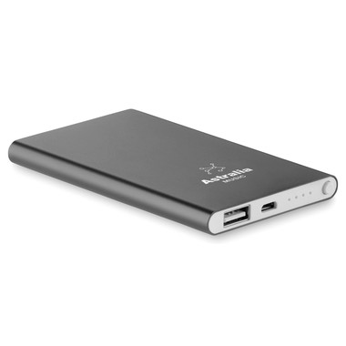 Power bank in alluminio da 4000 mAh colore titanio