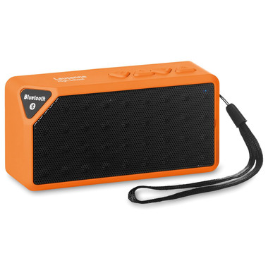 Speaker bluetooth rettangolare con microfono colore arancio