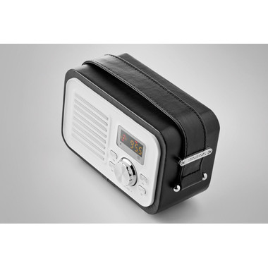 cassa speaker bluetooth retro con radio colore nero