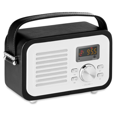 cassa speaker bluetooth retro con radio colore nero