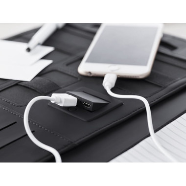 Porta blocco A4 con powerbank 4000 mAh colore nero