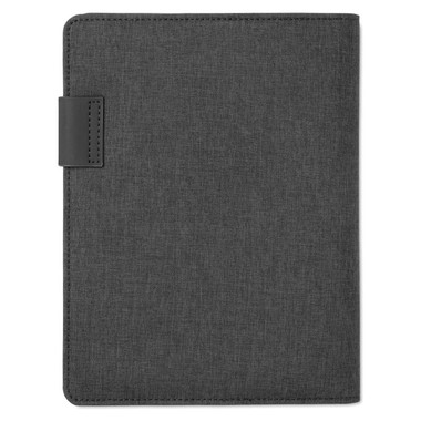 Porta blocco A5 a righe con powerbank colore nero