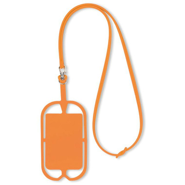 Porta smartphone da collo in silicone colore arancio MO8898-10