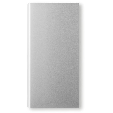 Power bank solare 8000 mAh in alluminio colore argento opaco