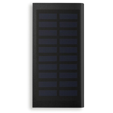Power bank solare 8000 mAh in alluminio colore nero MO9051-03