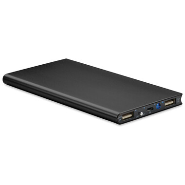 Power bank solare 8000 mAh in alluminio colore nero