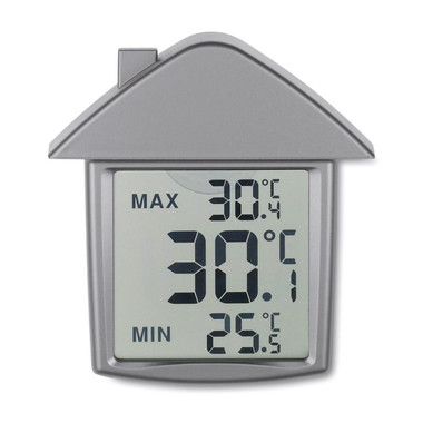 Termometro a forma di casa con ventosa colore argento opaco MO7456-16