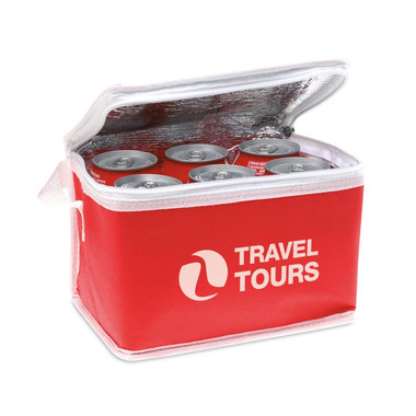 Borsa frigo 6 lattine con interno in alluminio colore rosso