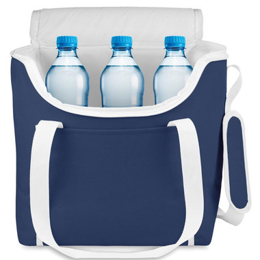Borsa frigo in poliestere e bordi in contrasto colore blu