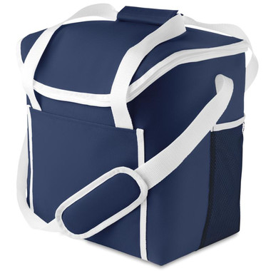 Borsa frigo in poliestere e bordi in contrasto colore blu