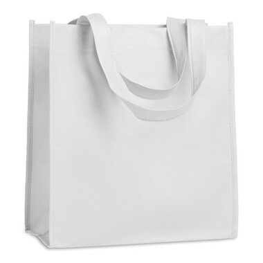 Borsa in TNT con manici corti colore bianco