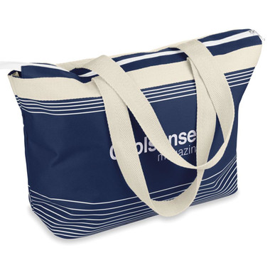 Borsa mare in poliestere con zip colore blu