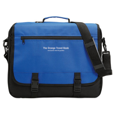 Borsa portadocumenti con patta chiusura a clip colore blu royal