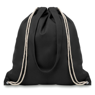 Sacca in canvas colorato con coulisse colore nero MO9041-03