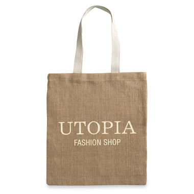 Shopper in juta con manici di cotone colore beige