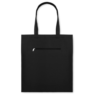 Shopper in tela con tasca frontale colore nero MO8608-03