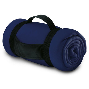 Coperta in pile con manico in nylon colore blu MO7245-04