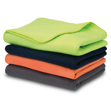 Coperta in pile con manico in nylon colore lime