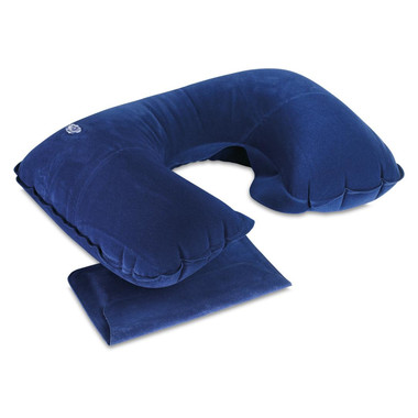 Cuscino gonfiabile da viaggio con custodia colore blu