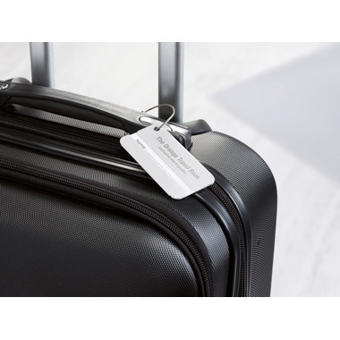 Etichetta bagaglio in alluminio colore argento opaco