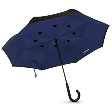 Ombrello Reversibile con struttura in fibra di vetro colore blu royal