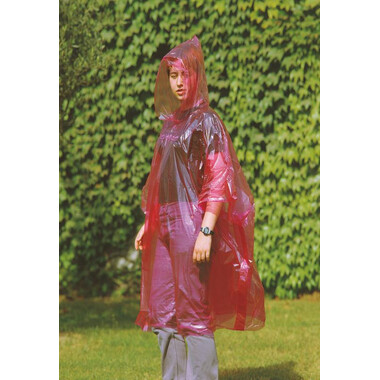 Poncho pieghevole in polybag colore rosso