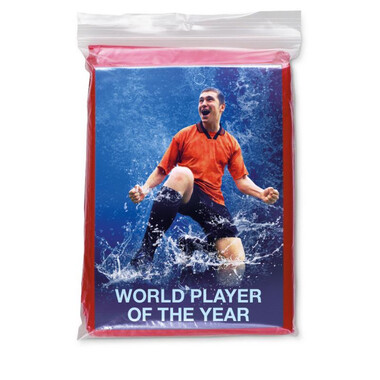 Poncho pieghevole in polybag colore rosso