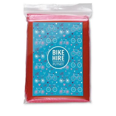 Poncho pieghevole in polybag colore rosso