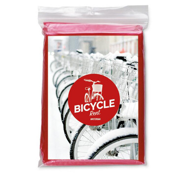 Poncho pieghevole in polybag colore rosso
