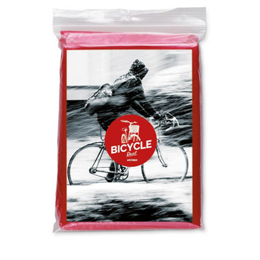 Poncho pieghevole in polybag colore rosso