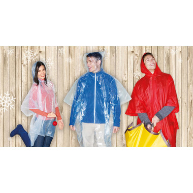 Poncho pieghevole in polybag colore trasparente