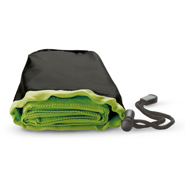 Asciugamano con custodia di nylon colore verde