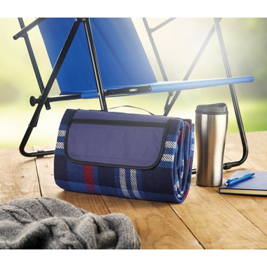 Coperta da picnic con strato in EPE colore blu