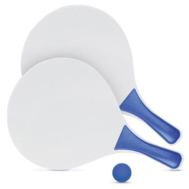 Racchettoni in legno e palla in gomma colore blu IT1911-04