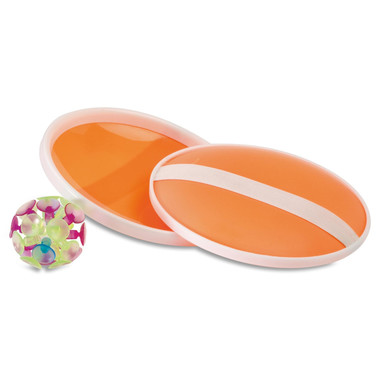 Set gioco da spiaggia con ventose e palla colore arancio IT3852-10